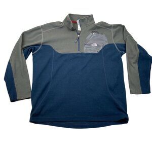 The North Face Men's Half-Zip Pullover Sweatshirt XL Polyester Gray & Blue
